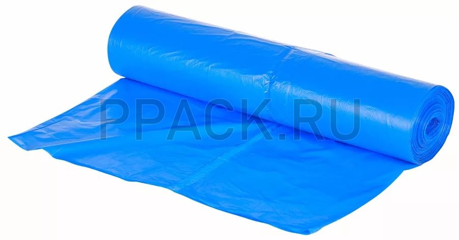 Мусорные мешки оптом 120л, 70х110, 18мкм синие, (рулон 50 шт)
