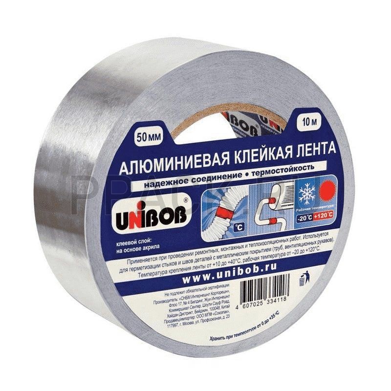 Термостойкий скотч Unibob 50мм х 10м, 70 мкм